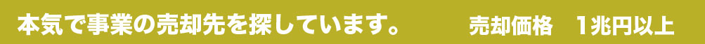 本気で売却先を探しています。売却価格　4000億円